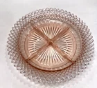 Vtg Anchor Hocking Miss America Pink Depression Glass Divided Relish Dish 8.5"