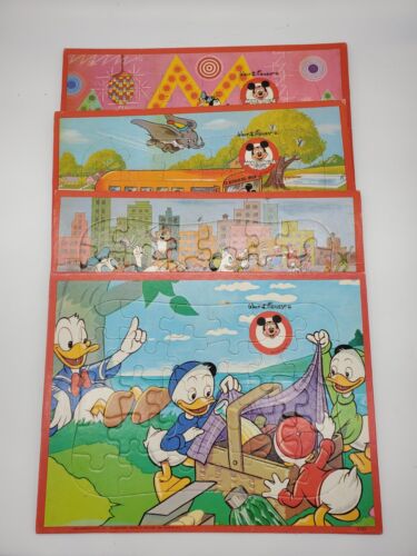 Lotto di puzzle Jaymar Walt Disney Mickey Mouse Club and Friends vintage anni '60 - Foto 1 di 19