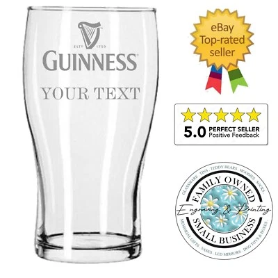 Personalised Engraved PINT Glass GUINNESS TULIP pint glass