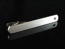 925 Sterlingsilber Krawattenklammer mit Diama...
