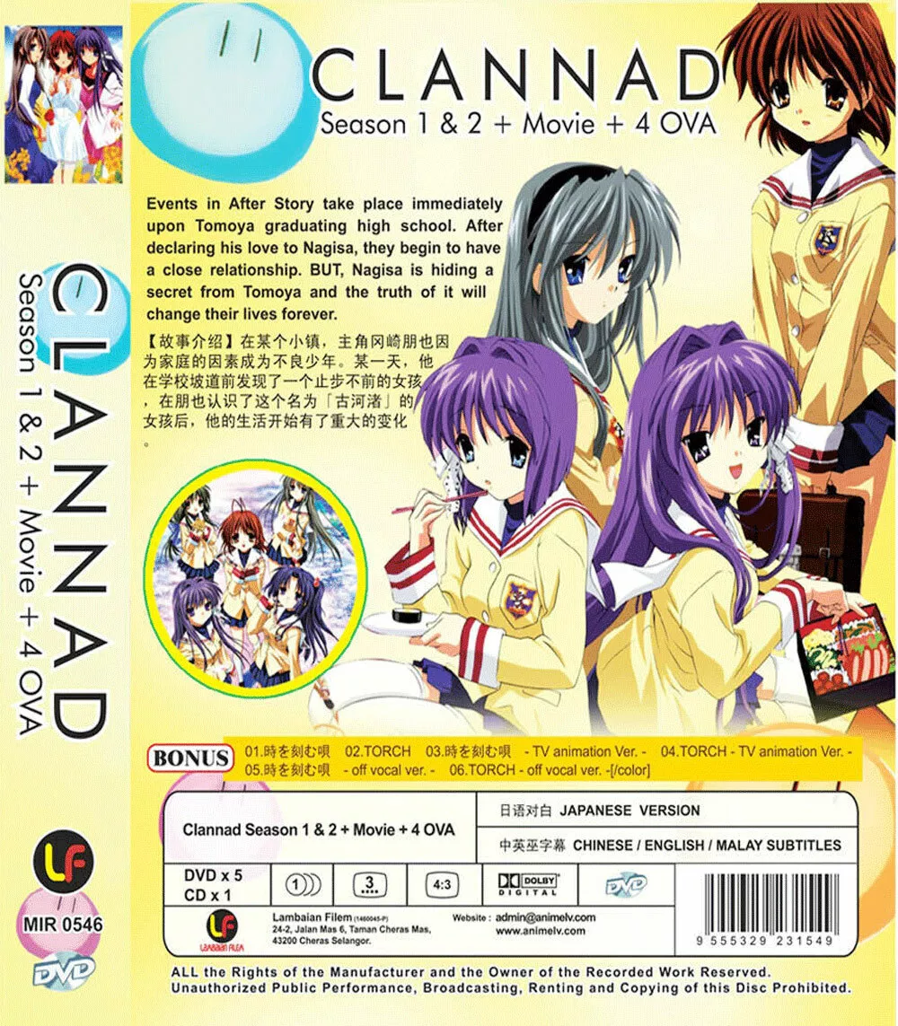 Dvd Anime Clannad Série Completa + Filme