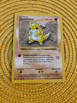 Sandshrew サンド ● Shadowless シャドウレス ウィザーズ Pokemon Card Sandshrew Shadowless 62/102 | eBay