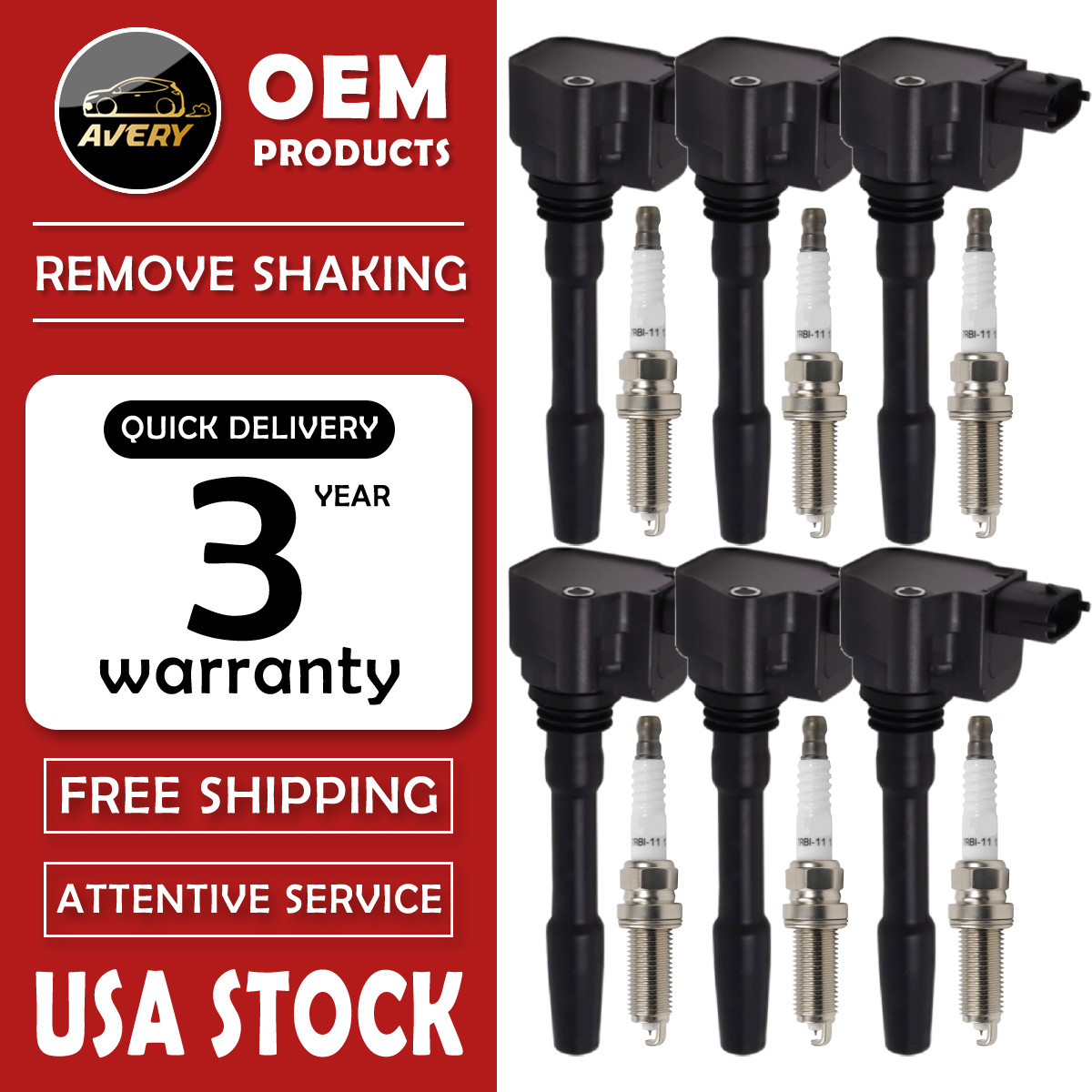 OEM Ignition Coil & Plug For 2014-21 Maserati Ghibli Levante Quattroporte 288233