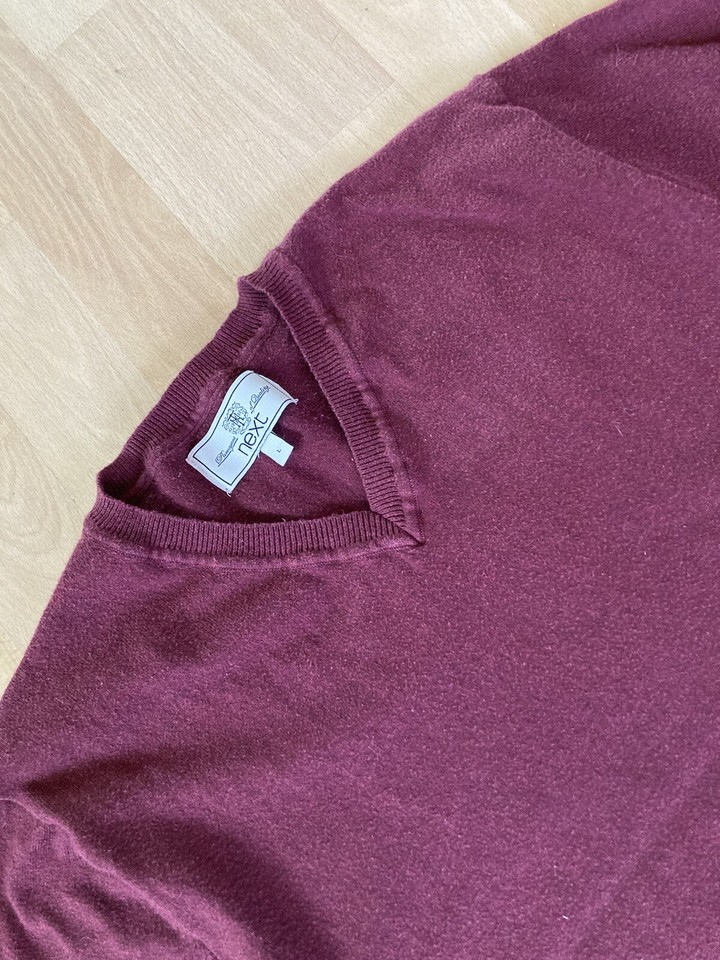 Next Mens Burgundy Jumper Large eBay