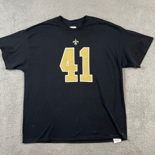 Alvin Kamara Shirt Jersey Adult XL Black Gold Short Sleeve Athletic Cut Mens NFL - Picture 1 of 11
