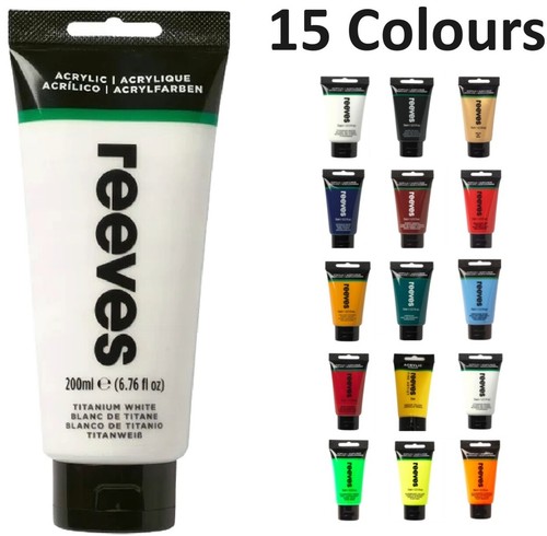 Acrylic Paint Set Tubes 75ml / 200ml | 15 Colours Pick n Mix | Reeves Artist - Picture 8 of 19