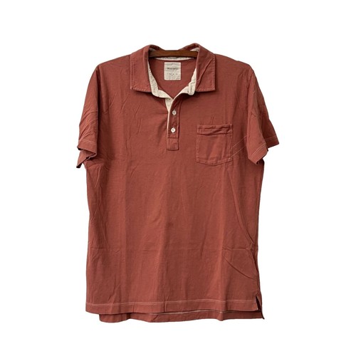 Billy Reid Short Sleeve Polo Shirt Adult Medium Red Casual Pocket