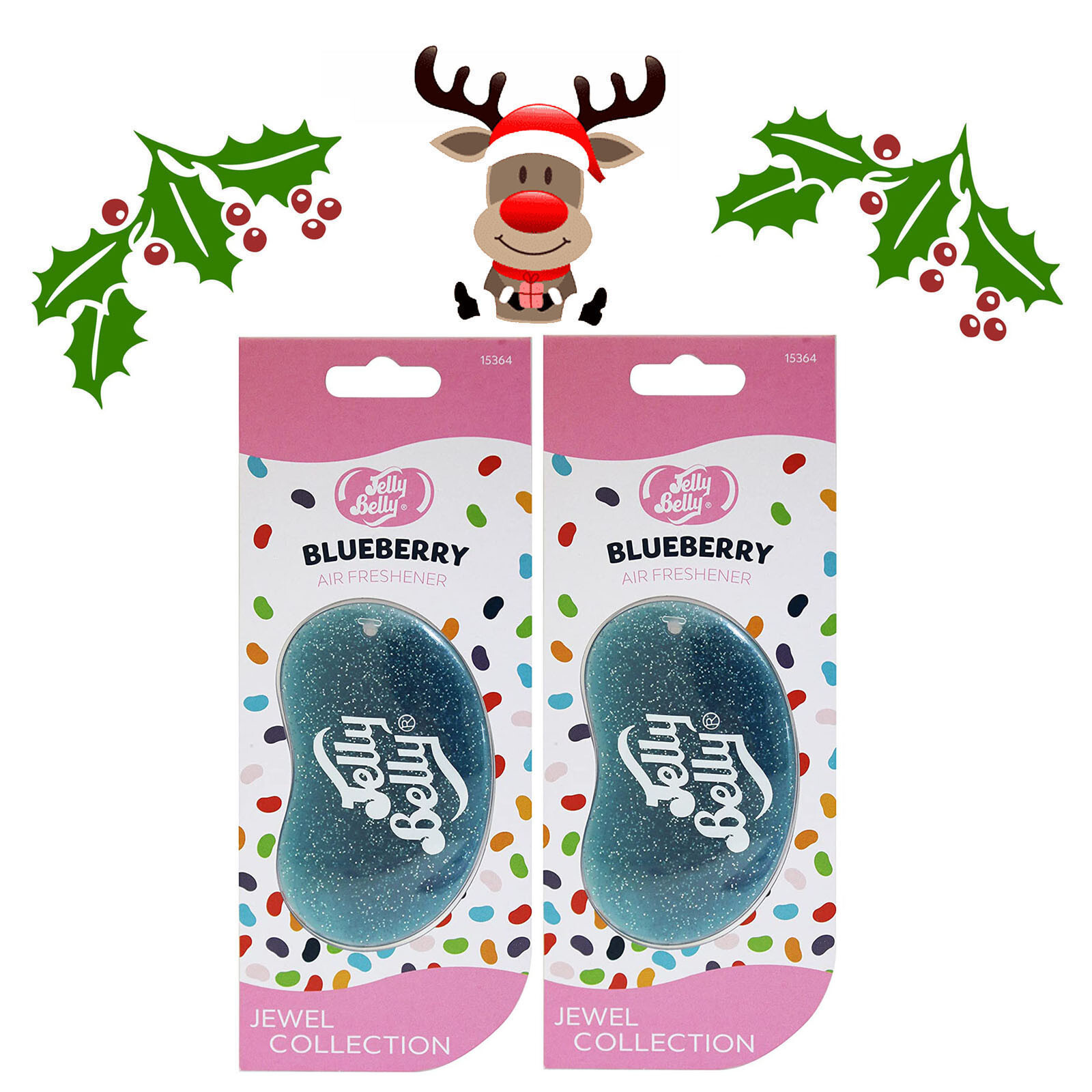 Jelly Belly BLUEBERRY 3D x 2 JEWEL COLLECTION Car Air Fresheners A1806