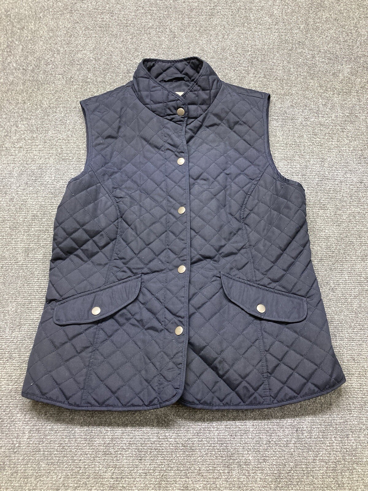 G.H. Bass Quilted Vest Women’s Size Medium Blue Button Up