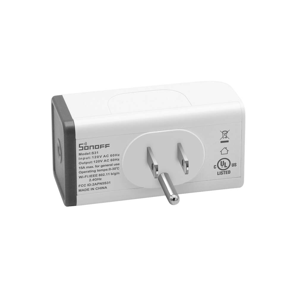 SONOFF S31 US WIFI Smart Plug Socket Switch Power Metering APP Control