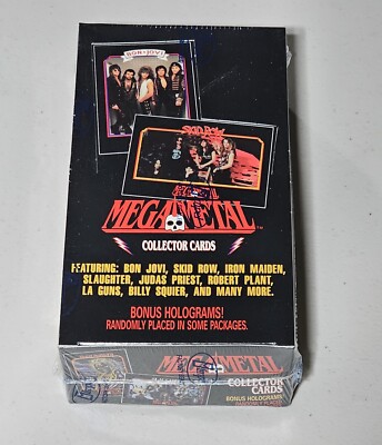 Mega Metal Collectors Cards 1991 Factory Sealed Box -- Heavy Metal Bands --