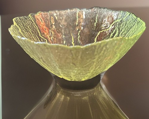 ONE Vintage Viking Green Glass Lettuce Cabbage Leaf Individual 6” Salad Bowl (7)