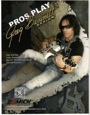 2011 SAMICK Greg Bennet Royale Electric Guitar WOLF MAIL magazine ad