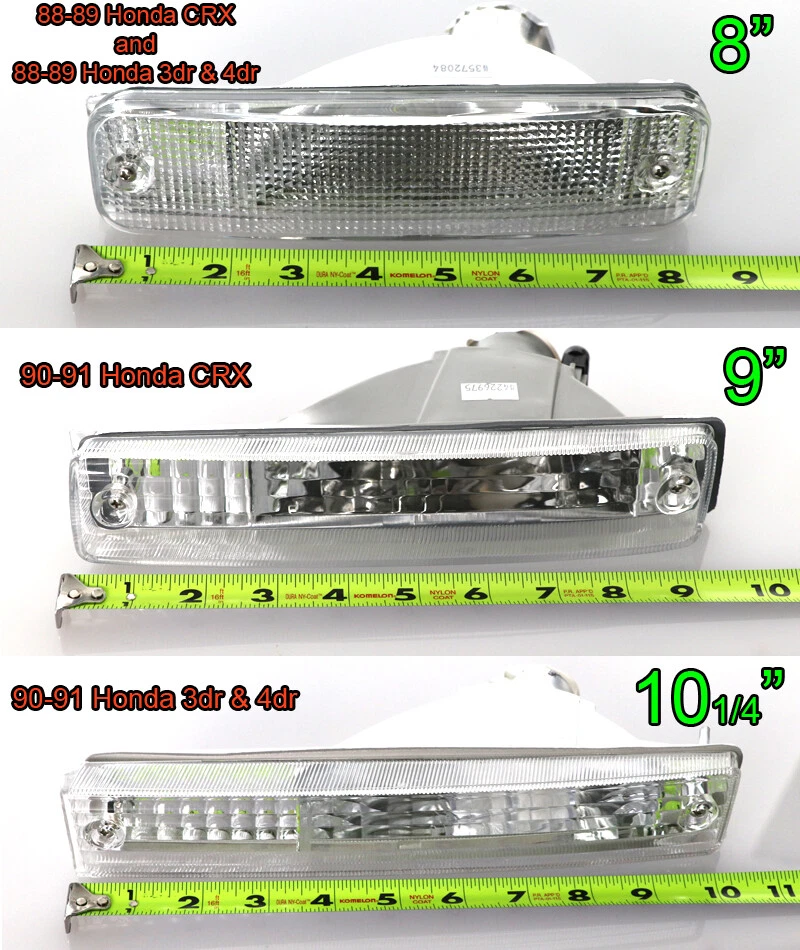 COMBO DEPO JDM Clear Corner + Bumper Signal Lights For 1990-1991 Honda CRX CR-X Foto 4 de 4