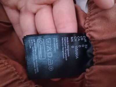 Shorts Pantaloncini Vita A Sacchetto H&M Colore Ruggine 32EU USATO