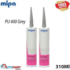 2x MIPA PU 400 Seam Sealer 310ml Grey Cartridge Polyurethane Adhesive Sealant