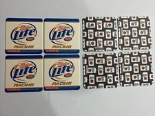Lot of 8 Miller Lite Bar Pub Coasters ~ 2 Sets of 4 ~ Miller Lite Racing