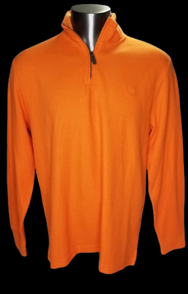 Chaps Mock Neck Sweater SZ XL Men's Quarter Zip Mock Spring Orange NWT Top  - Image 3 of 4