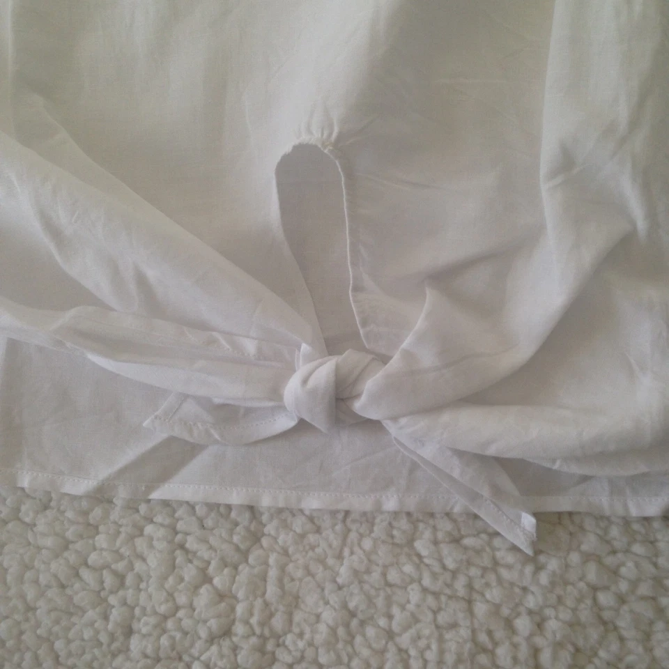 Chico's Alabaster Sz 3P (16-18)Tie Front Summer Top Linen Blend  Beach Cruise - Image 4 of 4