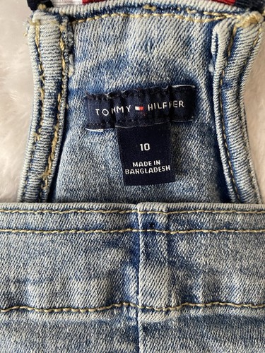 Tommy Hilfiger Size 10 Girls Overall Jeans Shoulder Strap Blue Denim - Picture 3 of 15