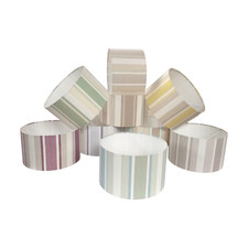 Laura Ashley Awning Stripe Fabric Lampshade Grey Duck Egg Natural Hedgerow