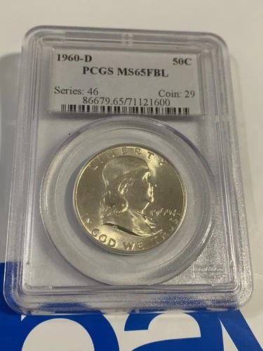 1960-D Franklin Silver Half Dollar PCGS MS65 FBL