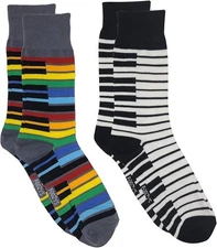 Piano Keys Notes Steinway Music Chords Songs Colorful Rainbow Socks Men's Socks
