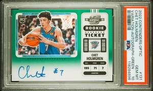 2022 Panini Contenders Optic Chet Holmgren Green Rookie Card RC Auto /75 PSA 10