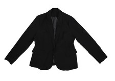Blazer Jacket Womens Large Black One Button Lined Suit Work Office Career