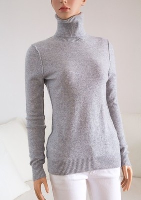 AQUA  100 % Kaschmir Rollkragen Pullover ultraweich Gr. S - 36 Top Zustand