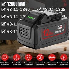 For Milwaukee 18V Battery For M18 48-11-1890 48-11-1822 12AH Battery 48-11-1860