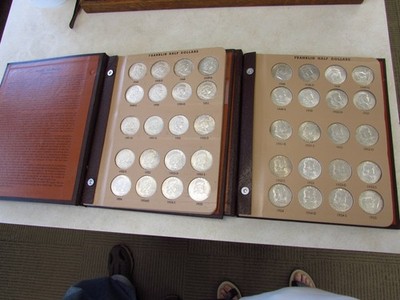 2- Complete Sets BU Frankin Half Dollars, Delux Folders, BIN $2275 