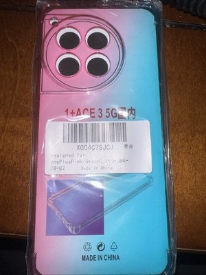 One Plus Ace 35G Pink/ Green Blue Ombré Clear Case 261A