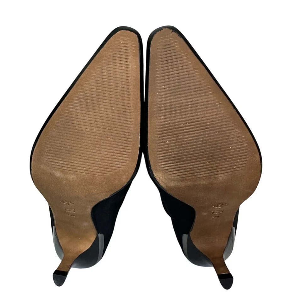 Donald Pliner Mujer Tela Negra Superior Cuero Suelas Talla 6M Hecho en Italia Foto 4 de 4