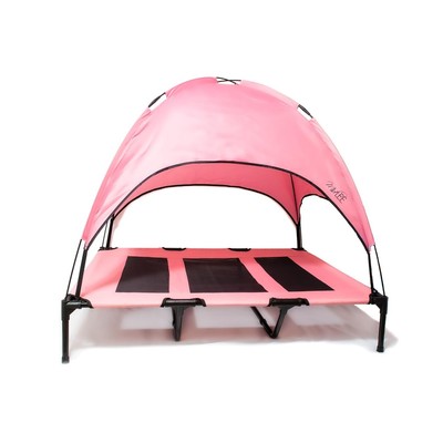 Midlee Pink Dog Cot Bed with Canopy (Large)- 30'' x 36'' Large