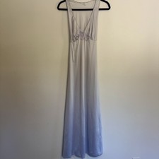 Vtg Romantic Slip Satin Dress Tie Waist Sz MED APPROX Maxi Bridal