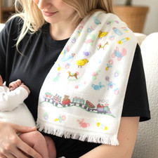 Handmade Baby Burp Cloth   100 Cotton Hand  Stitched Towel   Cute Nursery Gift
