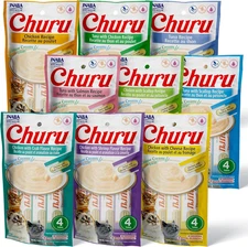 INABA Churu Cat Treats, Grain-Free, Lickable, Squeezable Creamy Purée Cat Treat/