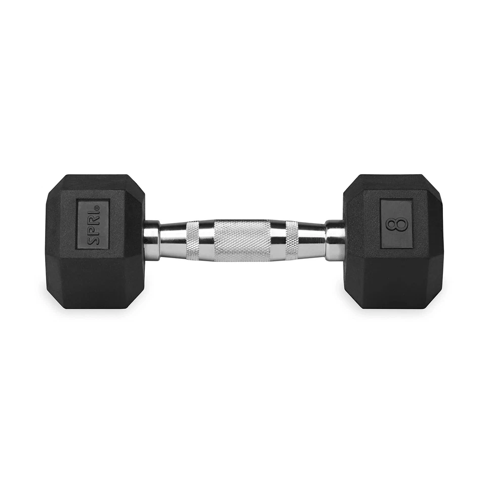 Juego de pesas de mano con mancuernas de 2 cauchos hexagonales con mango cromado ejercicio y fitness Foto 3 de 4