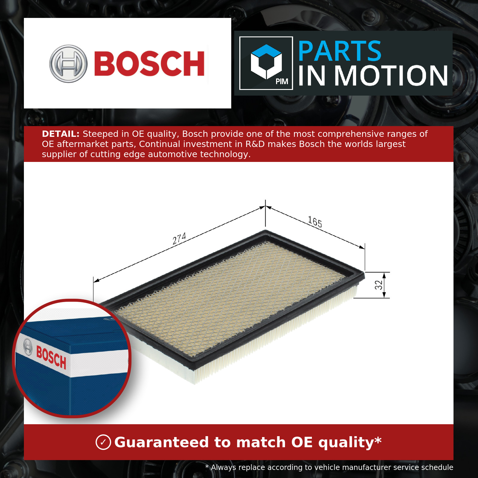 1 987 429 181 Air Filter Insert 32mm Height Fits Mini Mini Convertible BMW Bosch - Image 5