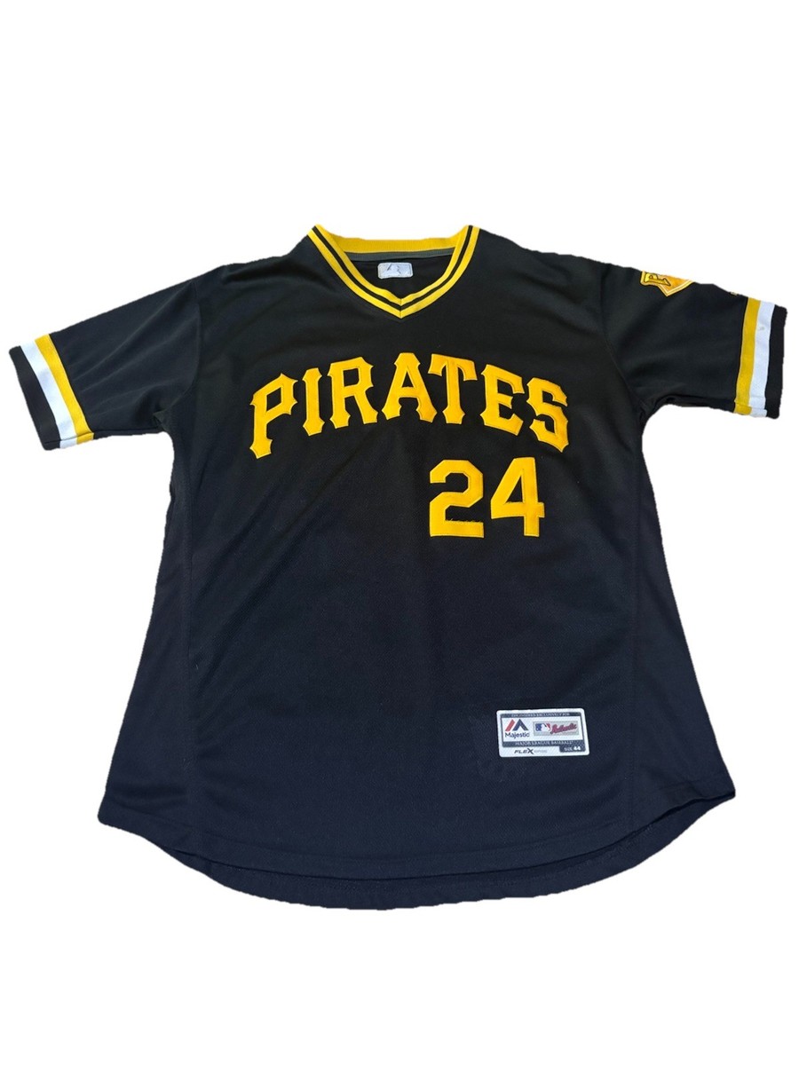 Barry Bonds Pirates Jersey 44 Majestic Authentic Flex Base Black