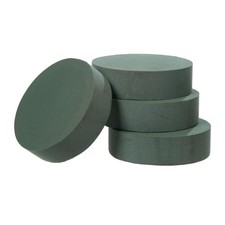 4 Pack 4x1.7 Inch Round Floral Foam Blocks Green Wet Foam Bricks for Flowers