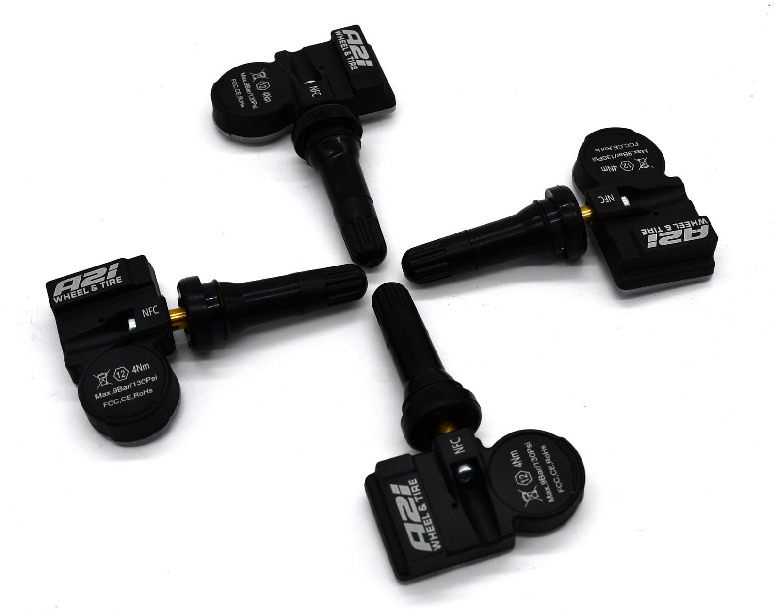 Set 4 TPMS Tire Pressure Sensors 433Mhz Rubber fits 02-06 Maserati Coupe (M138)