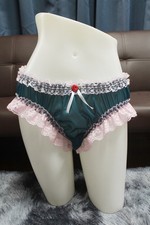 A381 3XL/ElasticW.25-44" VtgStyle Green Nylon Bikini Panties Knickers Underwear