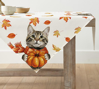 Katze AhornbläTter Schal KüRbis Herbst Tischdecke, Saisonnal TischwäSche KüChe