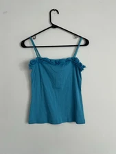 Vintage Y2K Wet Seal Tank Top Turquoise Adjustable Straps Size Large NWT