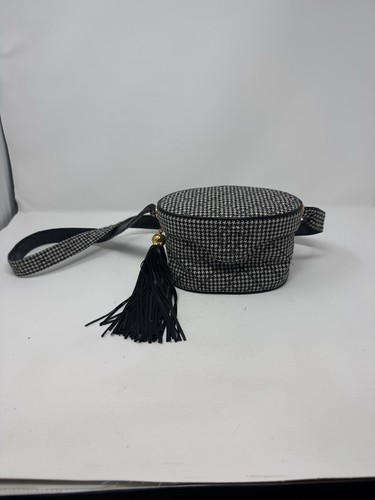 Chanel 1994 Houndstooth Black White Binoculars Case Crossbody Bag Authentic Rare