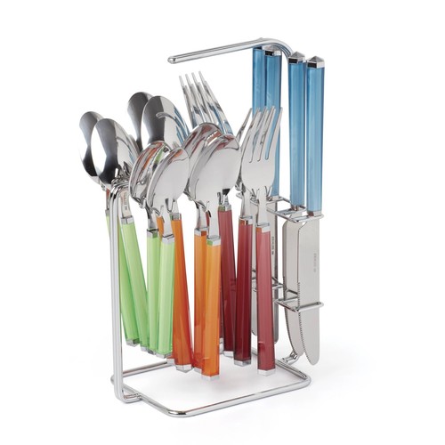 Riant Multicolor 16-Piece Flatware Set With Rack, 17 Count, No Color