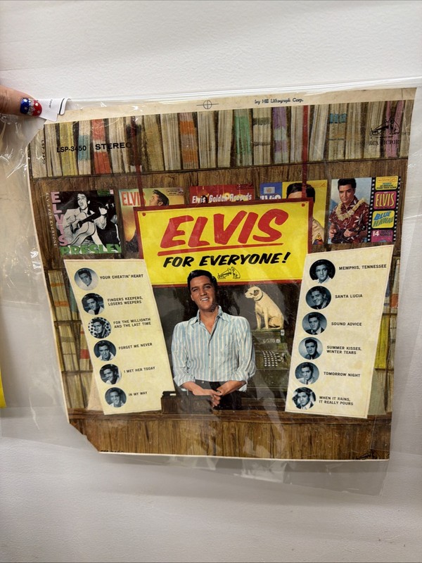 Unused Paper Album, Cover Sheet, Elvis Presley, Elvis For Everyone MINT RARE