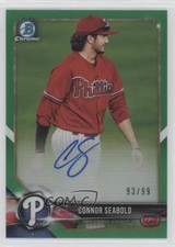 2018 Bowman Chrome Prospect Green Refractor 93/99 Connor Seabold Auto uk2